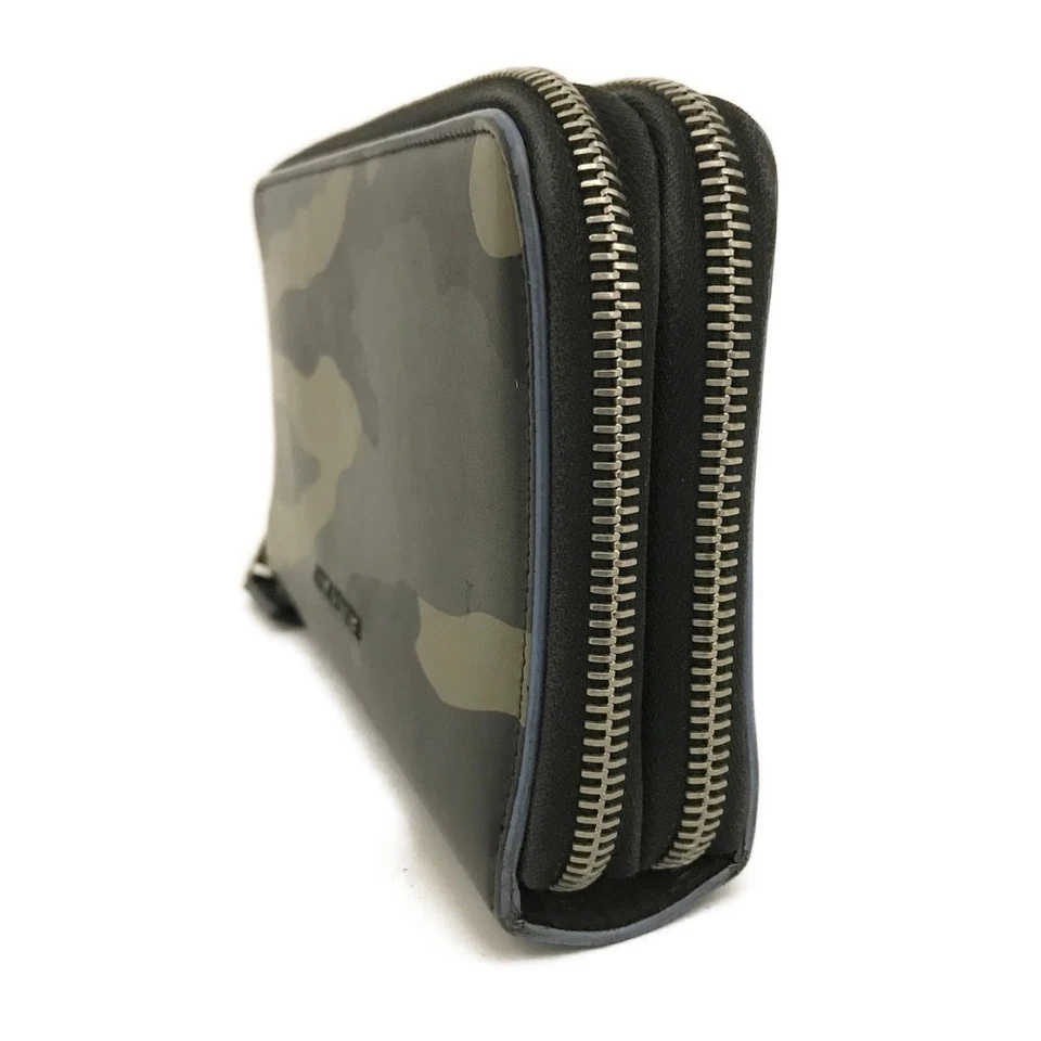 Dior Homme Camouflage Print Leather Double Zippy Long Wallet