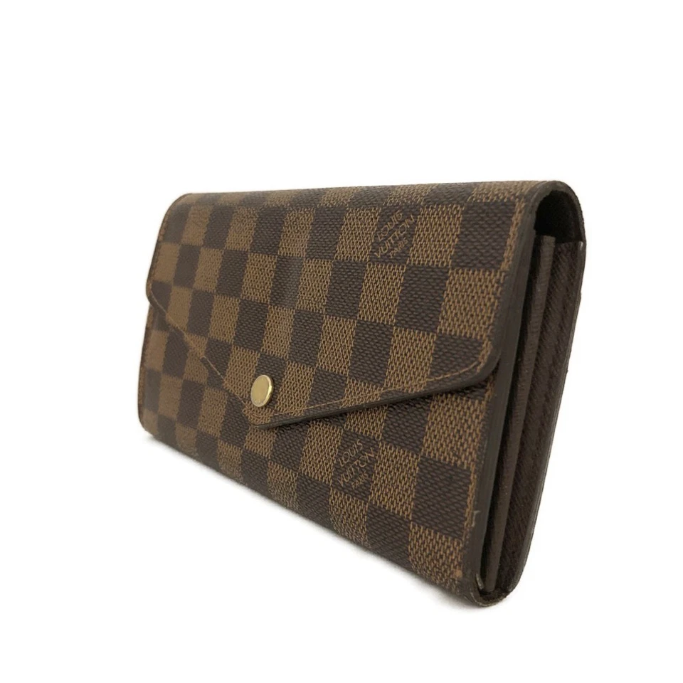 Louis Vuitton Damier Portefeuille Sarah Long Bifold Wallet in Brown