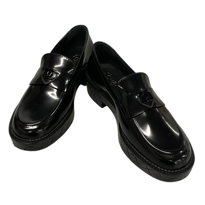 CHANEL Black Shiny Calfskin Women's Shoes