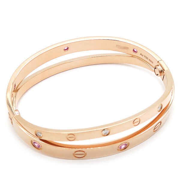 Cartier LOVE Bracelet K18PG Diamond and Pink Sapphire