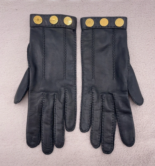 Hermès Série Gloves in Black Leather