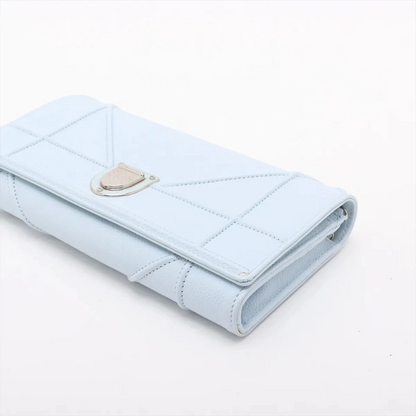 Christian Dior Diorama Leather Chain Wallet in Blue