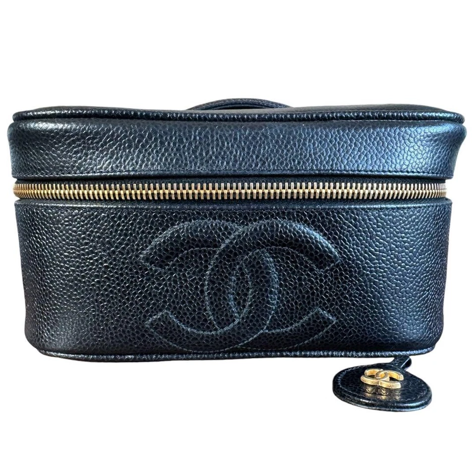 CHANEL Coco Mark Caviar Vanity Bag