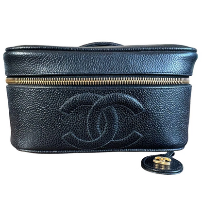CHANEL Coco Mark Caviar Vanity Bag