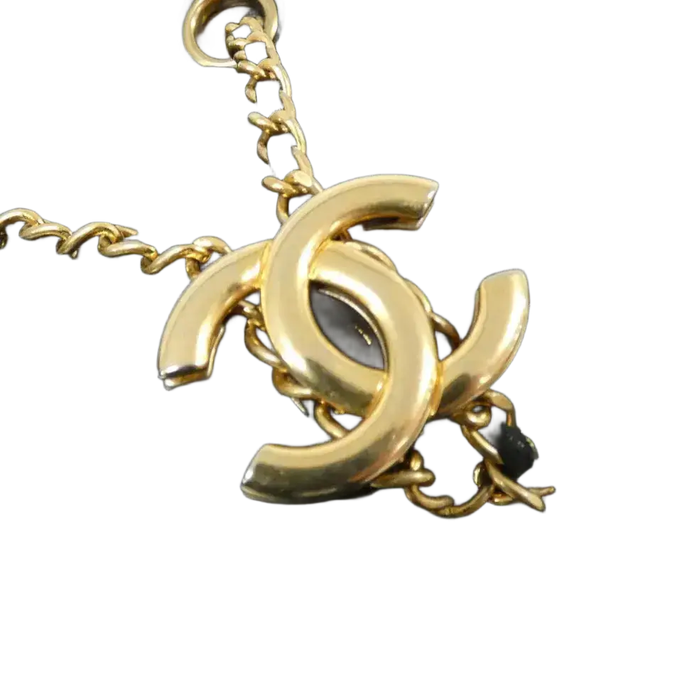 Authentic CHANEL Shoulder Bag in Black with Gold Hardware