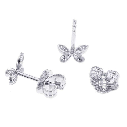 GRAFF Pave Butterfly Diamond Petit Stud Earrings 18K White Gold