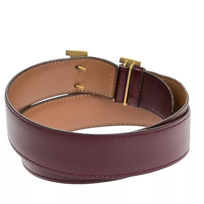 HERMES H Logo Constance Reversible Buckle Belt – Bordeaux Brown/Gold-Plated