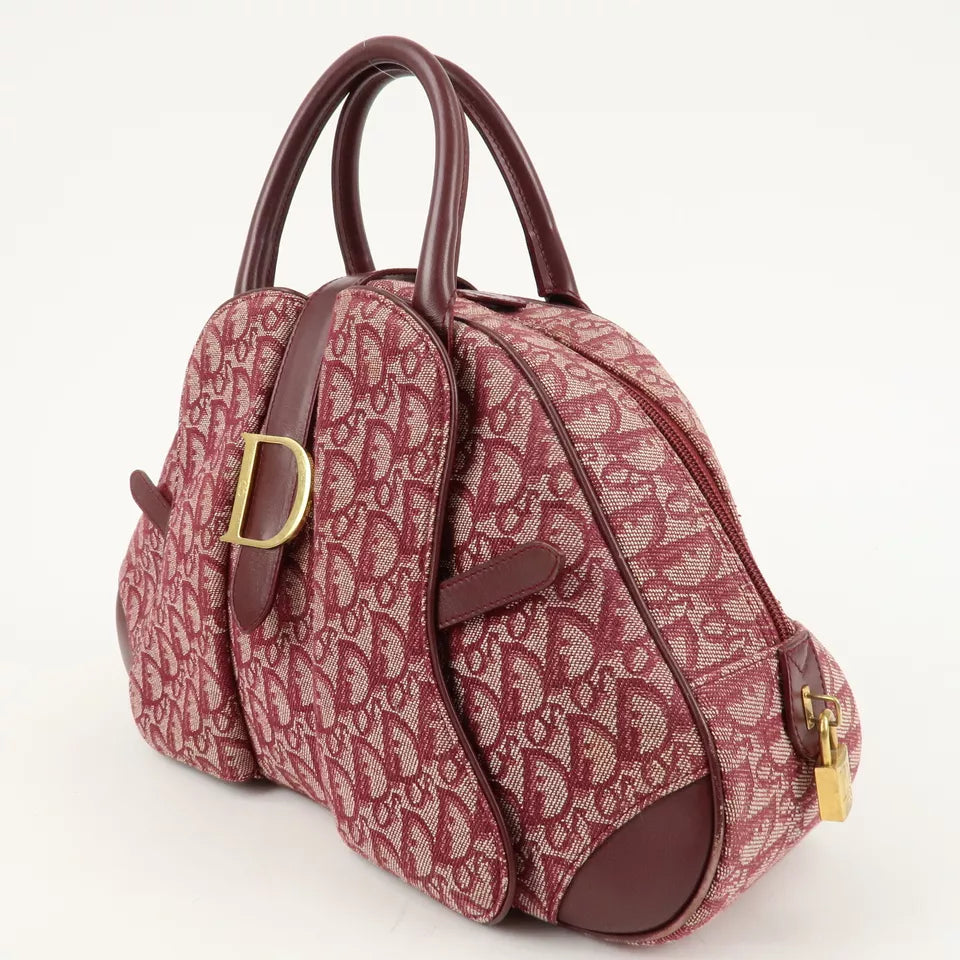 Christian Dior Trotter Canvas Leather Boston Bag