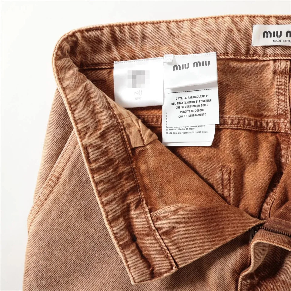 Miu Miu 23SS Cotton Denim Pants 36 Ladies' Brown