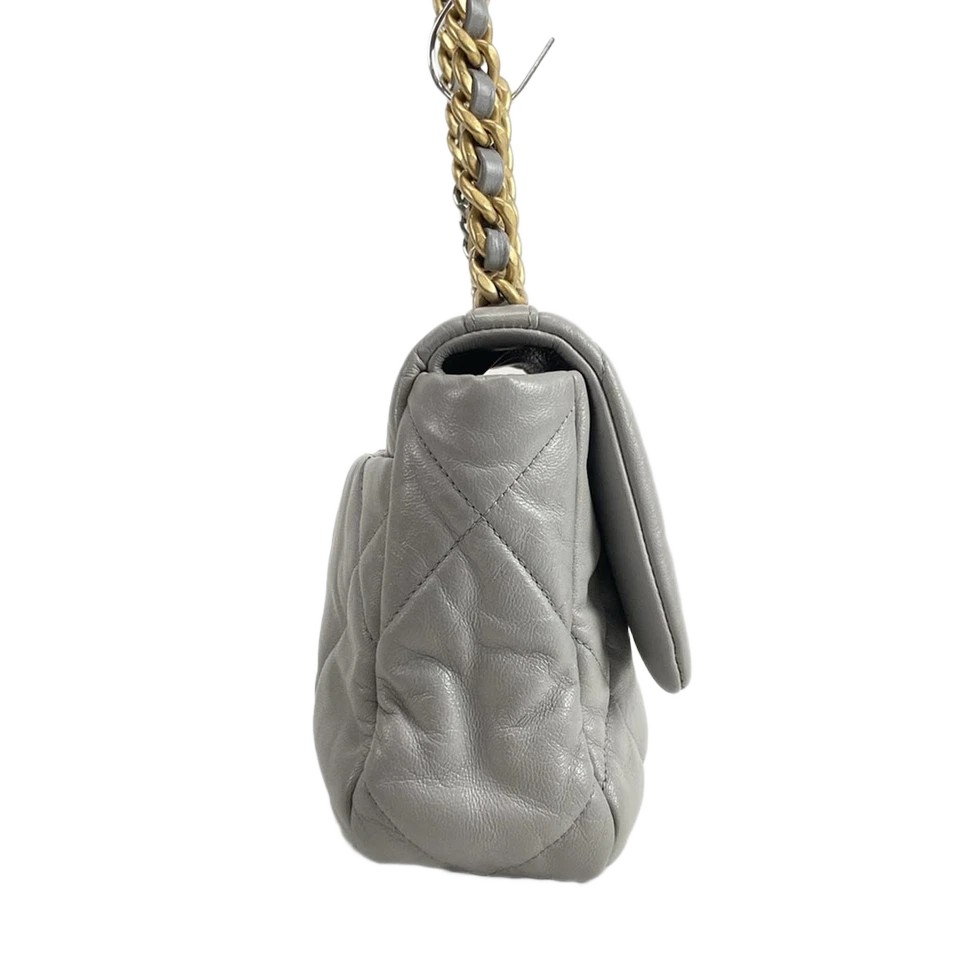 CHANEL CHANEL19 Gray Lambskin Shoulder Bag