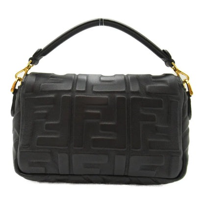 FENDI 2way Shoulder bag crossbody leather Black