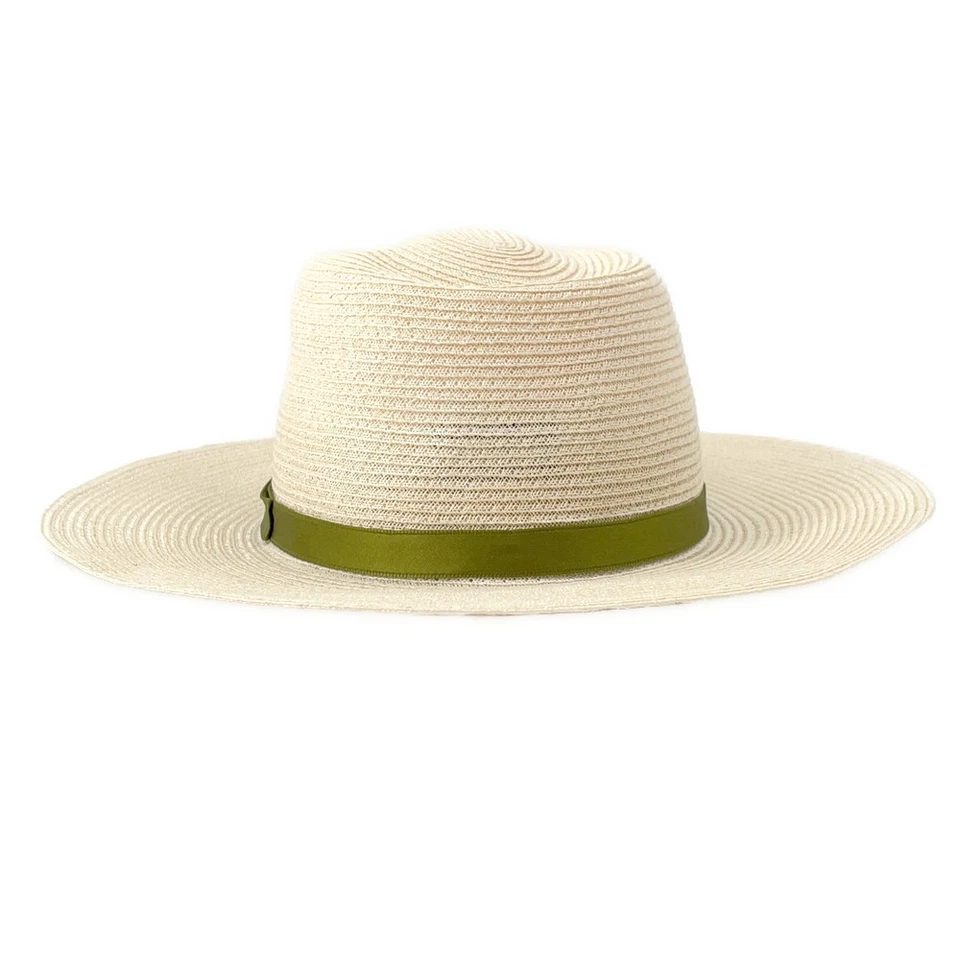 CHANEL CC Logo Ribbon Straw Hat Size M