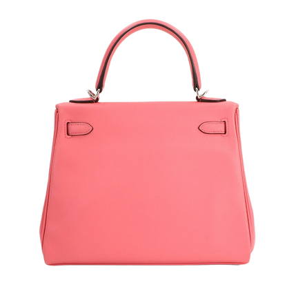 HERMES Kelly 25 2way Hand Shoulder Bag Swift Leather Rose Dete Pink