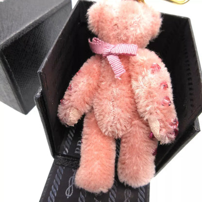 PRADA Bear Rhinestone Charm Key Holder – Pink Acrylic