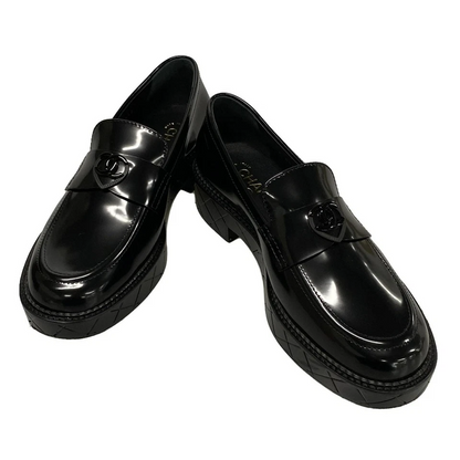 CHANEL Black Shiny Calfskin Women's Shoes