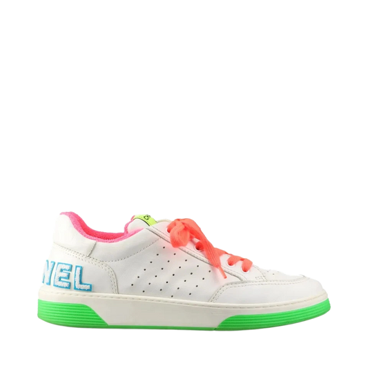 Chanel Coco Mark Leather Sneakers 43 Men's Multicolor