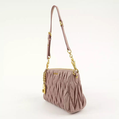 MIU MIU Logo Leather Matelasse Chain Shoulder Bag