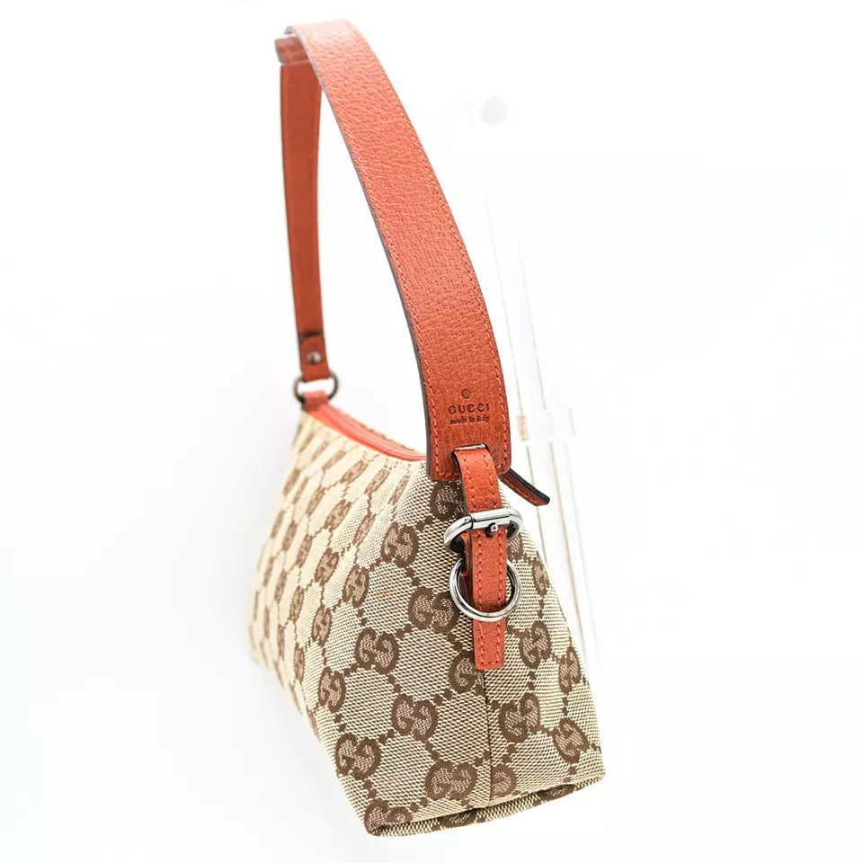 Authentic GUCCI GG Pattern Canvas Leather Mini Shoulder Bag