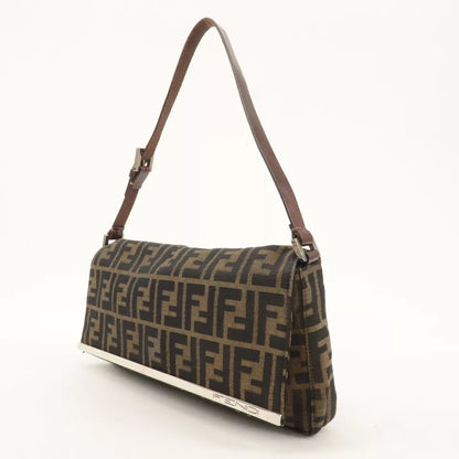 FENDI Zucca Canvas Leather One-Shoulder Bag