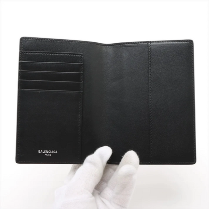 Balenciaga Leather Passport Case Black