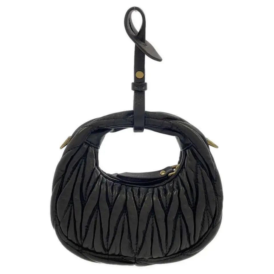 MIUMIU Wonder Matelasse Hobo Bag Leather Black