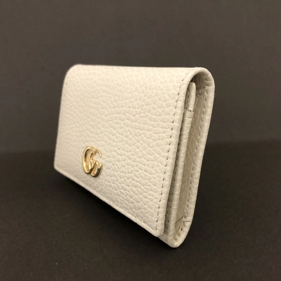 Gucci GG Marmont Leather Card Case in White