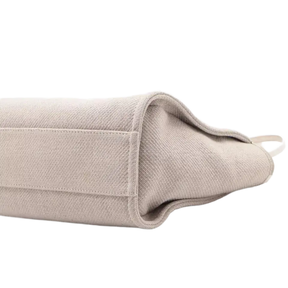 Auth Chanel Tote Bag In Beige Canvas & Leather