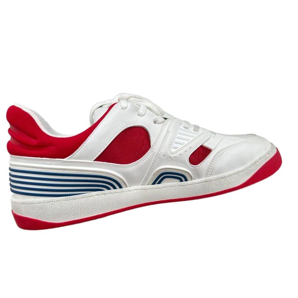 Gucci Men's Basket Sneakers Low Top Lace Up Red White Blue