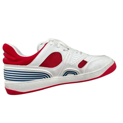 Gucci Men's Basket Sneakers Low Top Lace Up Red White Blue