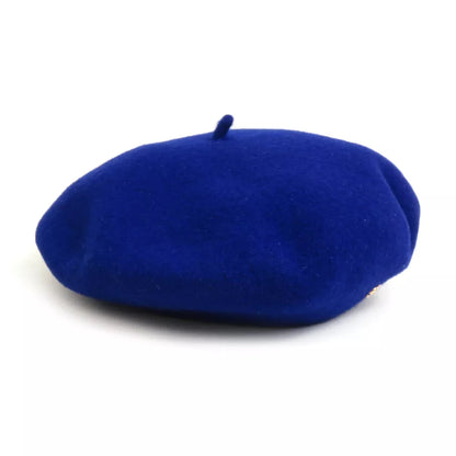 Auth GUCCI Beret Hat Blue Wool