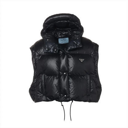 Prada Triangle Logo 22 Years Nylon Down Jacket 38 Ladies' Black