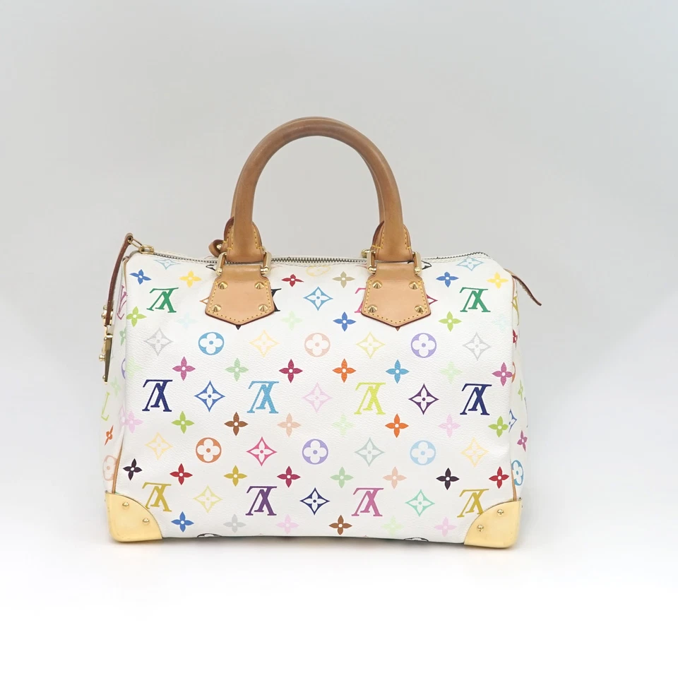 Louis Vuitton Multicolor Speedy 30 in White Monogram Canvas