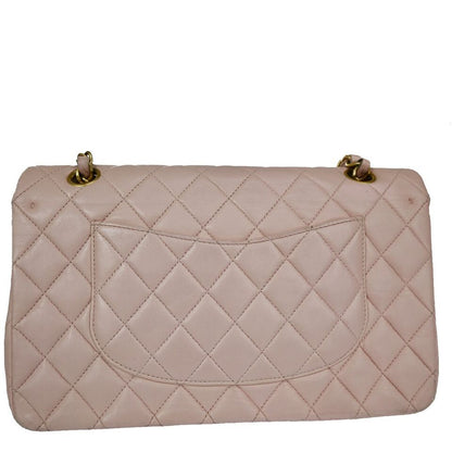 CHANEL Matelasse 25 Double Flap Chain Shoulder Bag Leather Pink