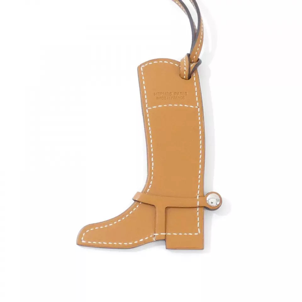 HERMES Paddock Boots Bag Charm – Naturel Sable + Craie