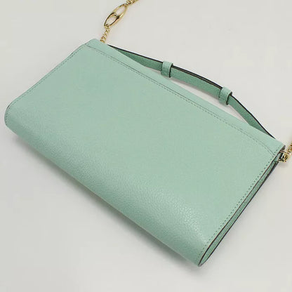 Auth GUCCI Zumi Handbag In Green Leather