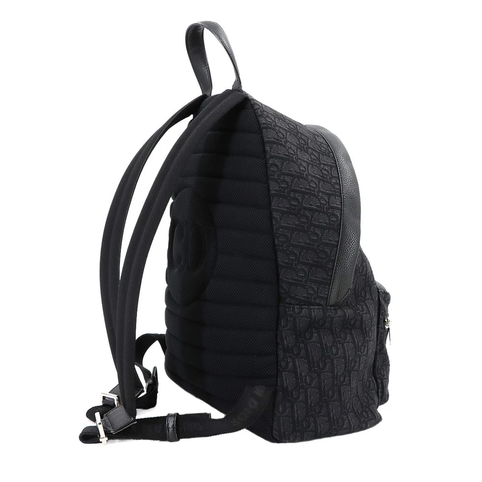 Christian Dior Oblique Rider Backpack in Black Canvas & Leather