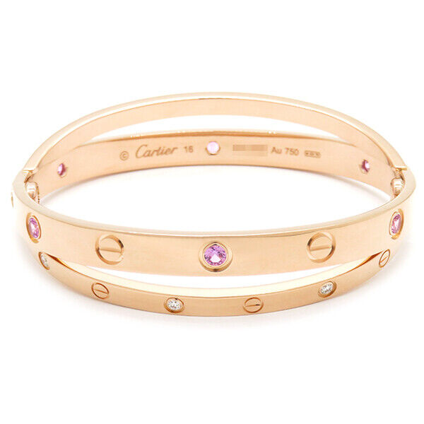 Cartier LOVE Bracelet K18PG Diamond and Pink Sapphire