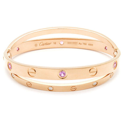 Cartier LOVE Bracelet K18PG Diamond and Pink Sapphire