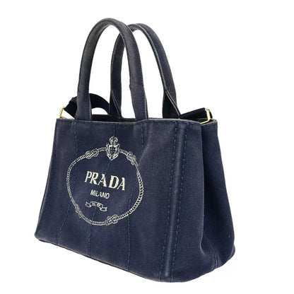 PRADA Logo CANAPA 2Way Shoulder Handbag