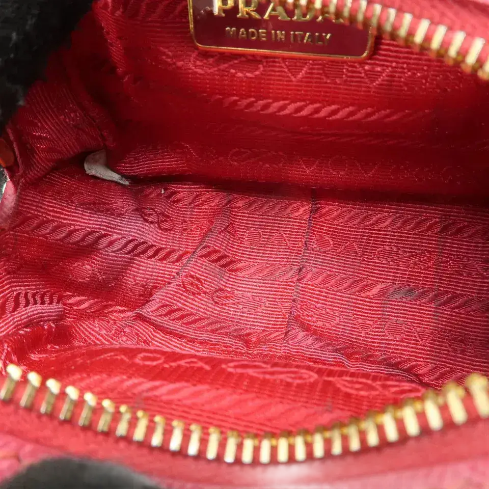 PRADA Logo Safiano Leather Mini Hand Bag