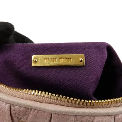 MIU MIU Logo Leather Matelasse Chain Shoulder Bag