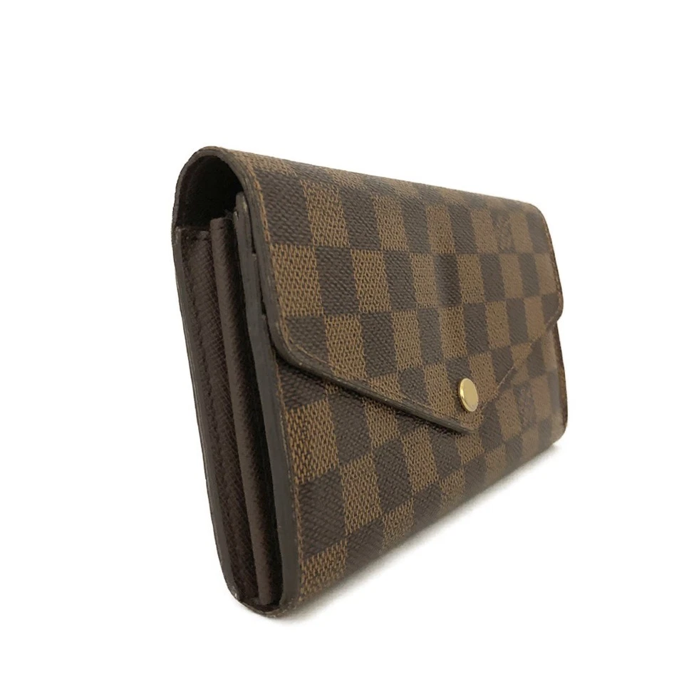 Louis Vuitton Damier Portefeuille Sarah Long Bifold Wallet in Brown