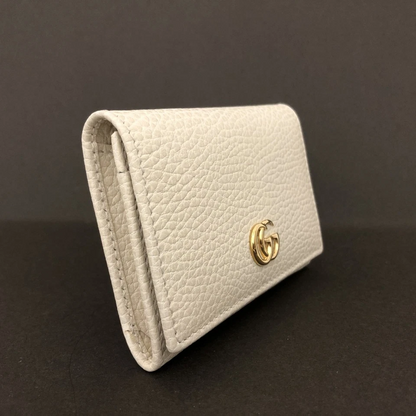 Gucci GG Marmont Leather Card Case in White