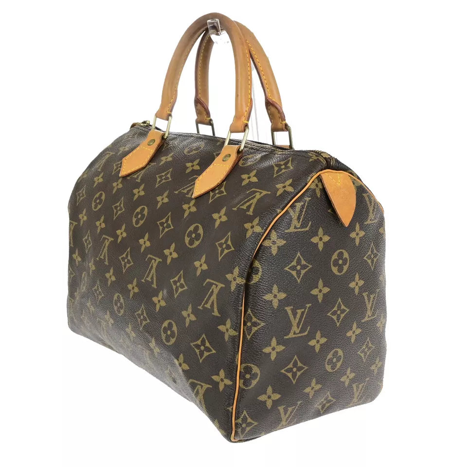 LOUIS VUITTON Speedy 30 Travel Handbag – Brown Monogram Leather