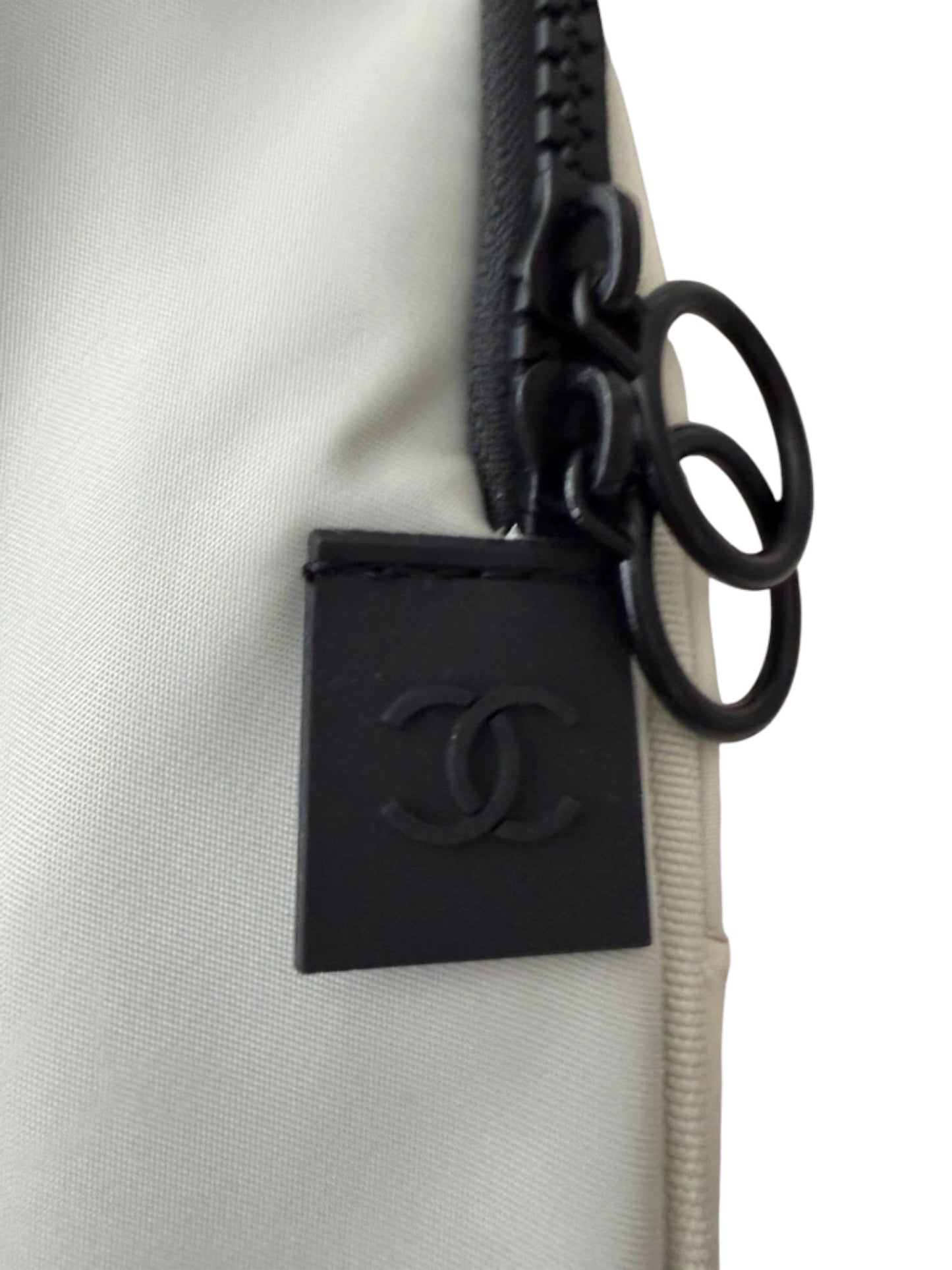 CHANEL Large White Cream Nylon Duffle Bag