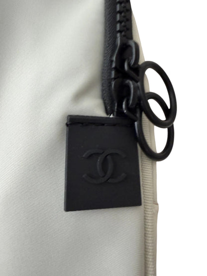 CHANEL Large White Cream Nylon Duffle Bag