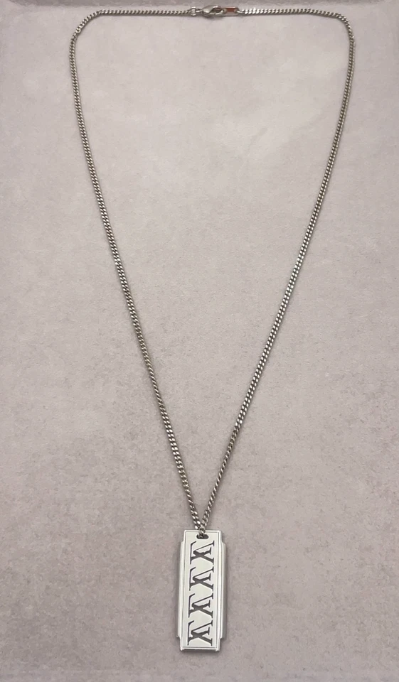 Louis Vuitton Collier Plaque Multi LV Necklace in Silver