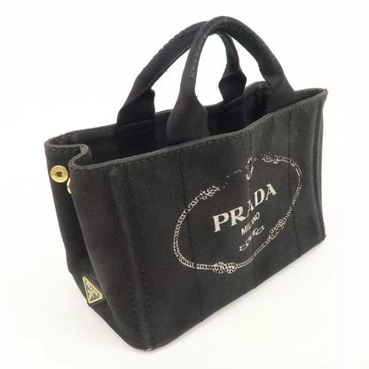 PRADA Logo Canapa Canvas 2way Tote Bag