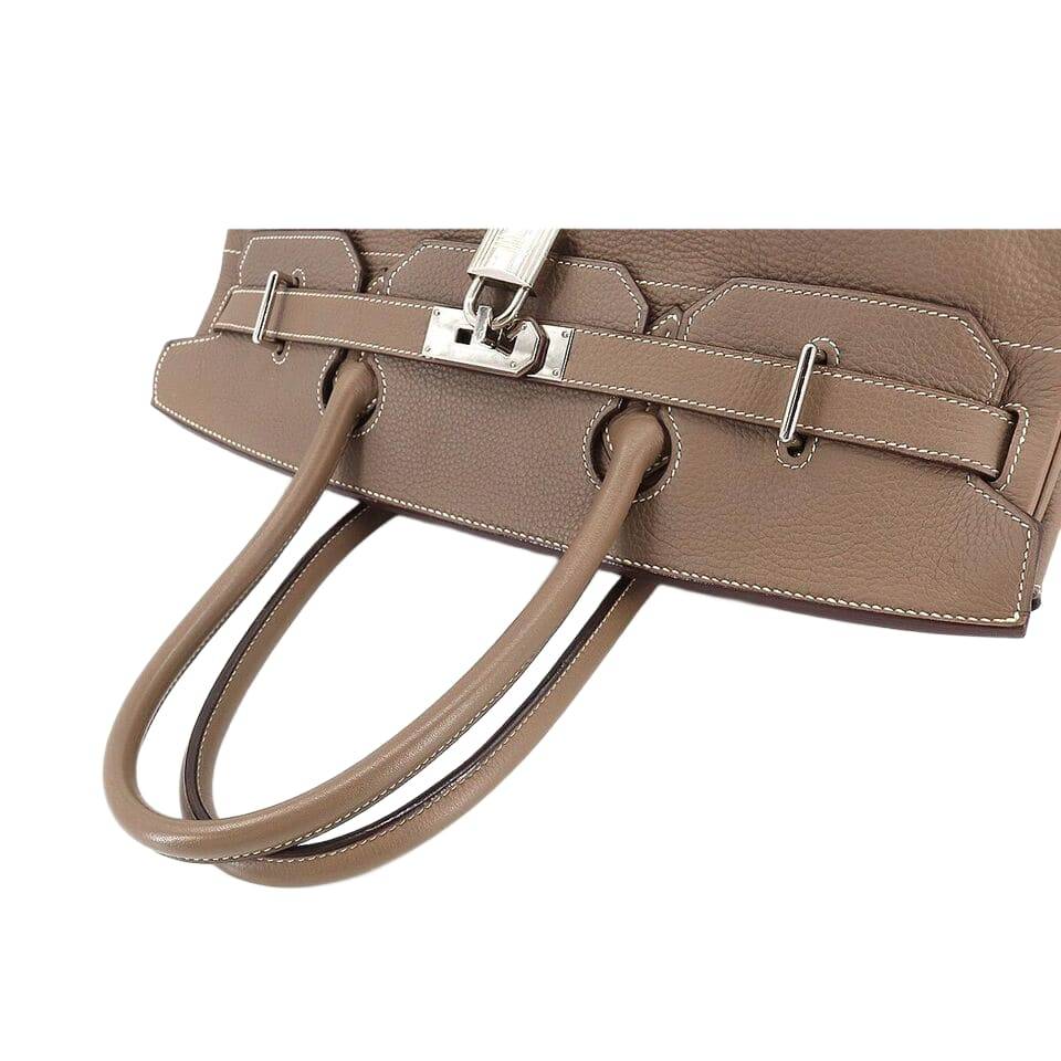 HERMES Shoulder Birkin 42 Bag Taurillon Clemence Etoupe Purse