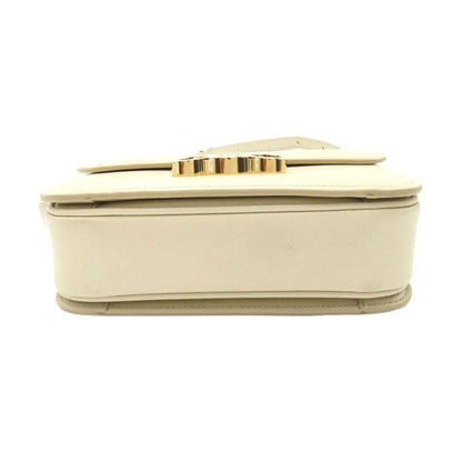 CELINE Soiree Shoulder crossbody hand Bag leather Beige Used